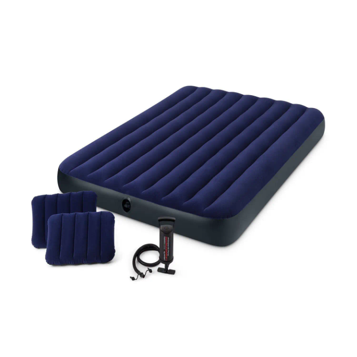 Matelas gonflable 2 places 2 oreillets + pompe manuel